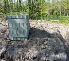 Tranch&eacute;e des fondations, nous sommes ici devant l'entr&eacute;e du futur garage