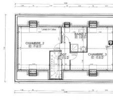 Dans les Combles, il y aura 2 chambres pour les enfants ainsi qu'une salle d'eau.