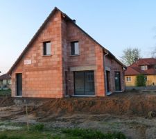 Façade sud ouest en cours