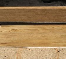 Plinthes choisies pour se marier avec le parquet ... maintenant il n' y a plus qu' à attendre d'avoir les clefs pour le poser !!