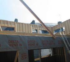 Du patio on vois vers les futur baie du salon