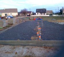 Remblayage avec du sable et du machefer (pas cher)