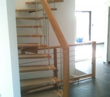 Pose de l'escalier et des gardes aux corps.