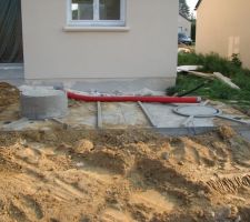 Mise en place de la cuve à eau de 5 m3