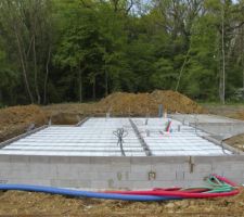 Pr&eacute;paration avant coulage de la dalle sur hourdis polystyr&egrave;ne...