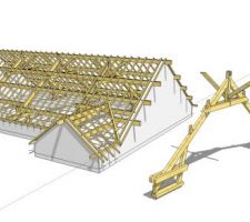 Modélisée sous Sketchup, détail d'une ferme sur blochet