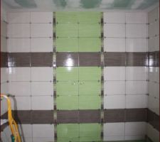 Carrelage de la douche de l'étage