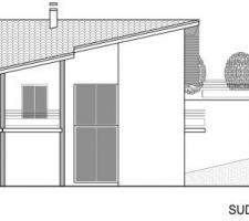 Plan de coupe de la Façade Sud