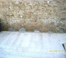 Rebouchage des gros trous des anciennes poutres