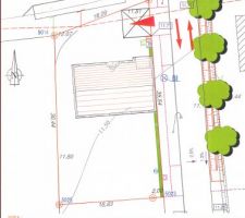 Le plan du terrain et l'implantation propos&eacute;e par le constructeur