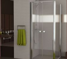 Paroi de douche de chez Ronal - Gamme Swing Line avec 2 portes battantes