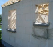 Fenetres cot&eacute; jardin , fenetre salle de bain qui a &eacute;t&eacute; r&eacute;duite