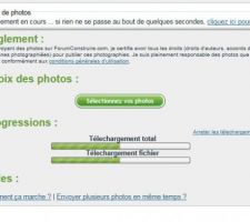 Interface d'upload des photos bloquée.