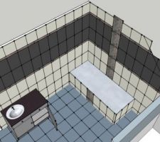 3D pour la fa&iuml;ence de la salle de bain de l'&eacute;tage