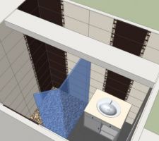 3D pour la fa&iuml;ence de la salle de bain du rez de chauss&eacute;e