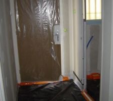 Préparation chape ici entrée