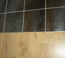 Procédé de liaison entre parquet flottant et carrelage