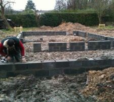 Début de montage des libages.