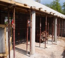 Pose des poutrelles rez de chaussee