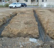 Fondations coul&eacute;es en 2 fois &agrave; cause de la profondeur