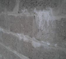 Efflorescences sur le mur de refend