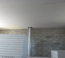 Le plafond de l'étage terminé
