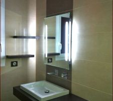 Miroir Lapeyre sur mesure et éclairage bi-directionnel