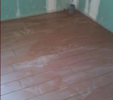 Carrelage de la salle de bains (nous avons une salle de bains avec meubles en bois exotique)