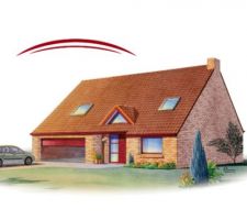 Vue d'ensemble de la maison avec les bonnes briques   tuiles   menuiseries