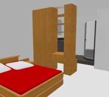 Vue 3D chambre parentale