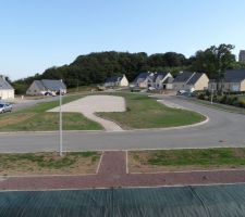 L'espace vert du lotissement vu de la mezzanine