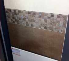 Faience salle de bain du haut le choix se porte sur le beige et le listel qui sera plus etroit