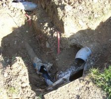 Ancien raccordement égout et eau pluviale