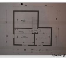 Plan de la mezzanine : chambre "parentale"   chambre 4 qui sera aménagée en dressing
