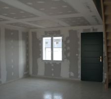 Vue sur l' espace du futur salon