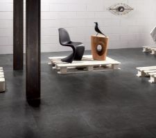 Voici le carrelage choisi pour la piece de vie (Marque Castelvetro, serie TAG, couleur Black Ska)