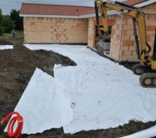 Mise en place geotextile