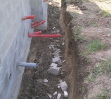 On prépare avant de poser le drain. plus de piscine!!!