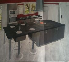 Mon ilôt central commandé chez cuisinella par le cuisiniste Pierre Edmond à villemandeur