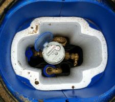 Compteur d'eau de chantier pos&eacute;
