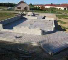 La veille du coulage de la dalle, préparation terminée