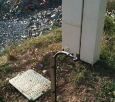 Ouverture du compteur d'eau et mise en place du col de cygne.