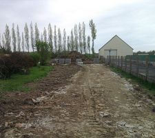 Vue au début de notre chemin d'accès