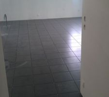 Carrelage au sol de toute la maison gris ardoise