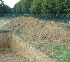 Tas de terre sur le terrain