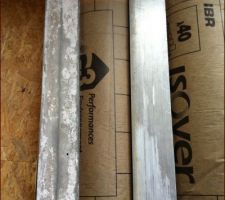 Découpe de l'iso en laine de verre ep. 260 mm