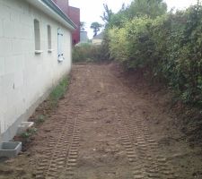 Terrassement derrière la maison