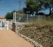 Protection de la butte par une implantation de plantes de rocailles.