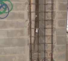 Armature conforme du poteau P7 après démolition/reconstruction
