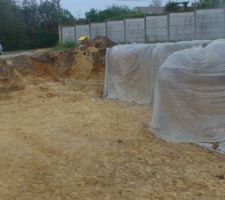 Terrassement: bache de protection